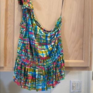 New mix color off shoulder blouse by Rampage.com